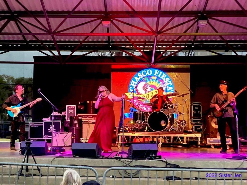 Julie Black with her band performing at Chasco Fiesta. music festival in Florida